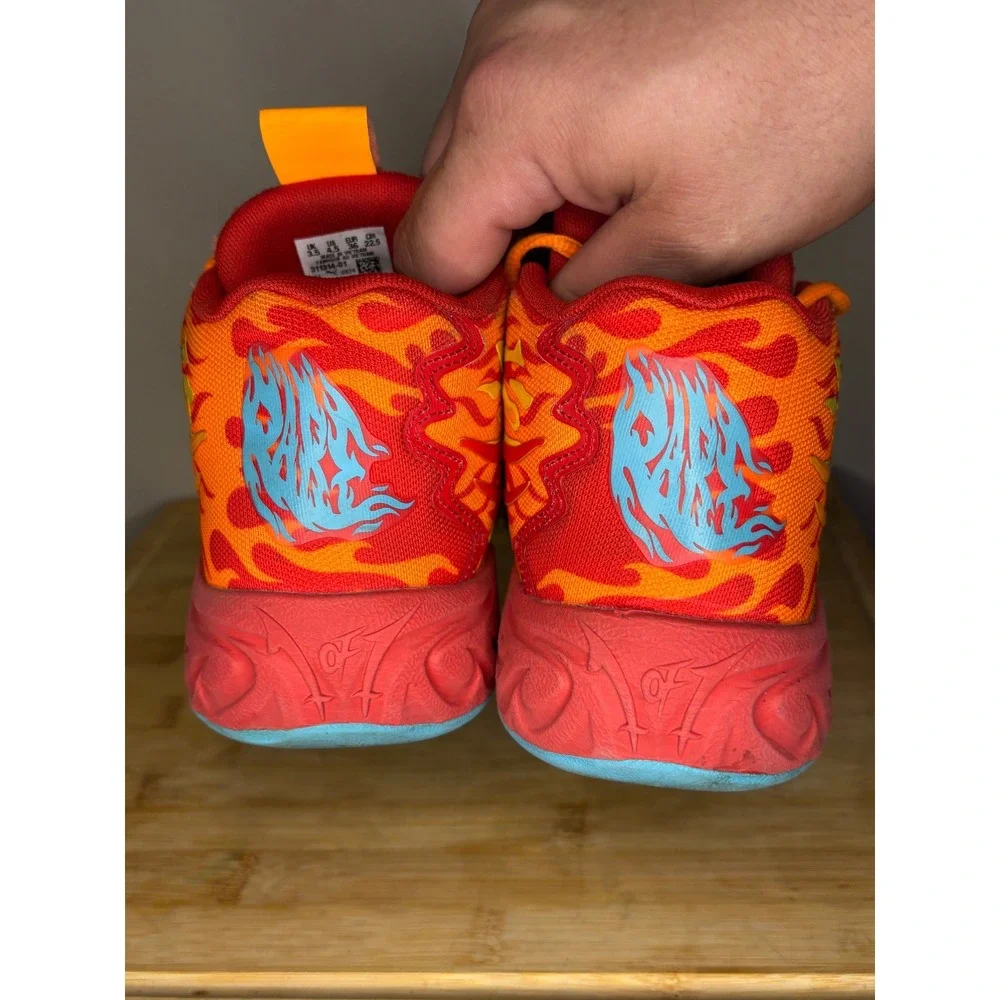 Puma MB.02 LaMelo Ball Phoenix Red Orange Yellow Kids Basketball Shoes 377414-01